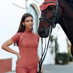B Vertigo Women's Adara Cool Tech Training Shirt - Mineral Red -Equestrian Riding Clothing 549148 800 800