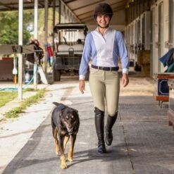 Equinavia Women's Martha Long Sleeved Show Shirt - Light Blue/White -Equestrian Riding Clothing 552254 800 800