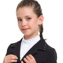 Cavalliera Kids' I Love Crystals Show Jacket - Black/Rose Gold -Equestrian Riding Clothing 558656 800 800