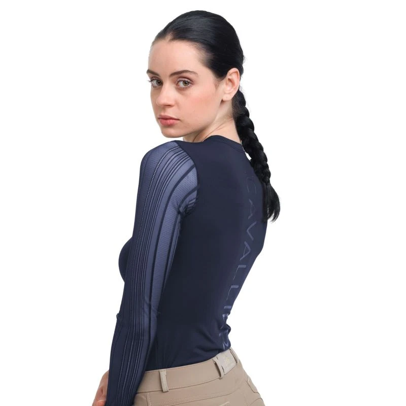 Cavalliera Women's Contessa Long Sleeve Tech Shirt - Navy Blue 2 Cavalliera Women's Contessa Long Sleeve Tech Shirt - Navy Blue - Image 2