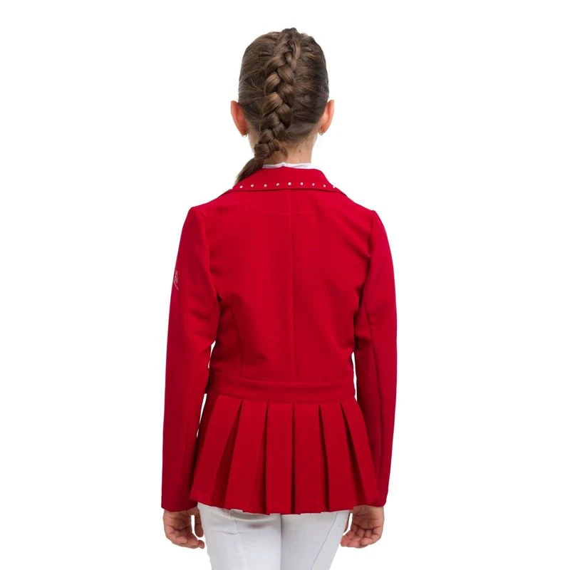 Cavalliera Kids' I Love Crystals Show Jacket - Ruby Red/Silver 2 Cavalliera Kids' I Love Crystals Show Jacket - Ruby Red/Silver - Image 2