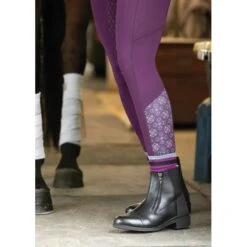 Kerrits Kids' Thermo Tech Printed Tights - Raisin/Raisin Bit Of Frost -Equestrian Riding Clothing 570575 800 800