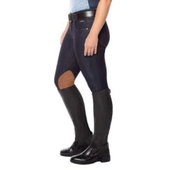 Kerrits Women's Stretch Denim Knee Patch Breeches - Classic Dark Blue -Equestrian Riding Clothing 570829 800 800