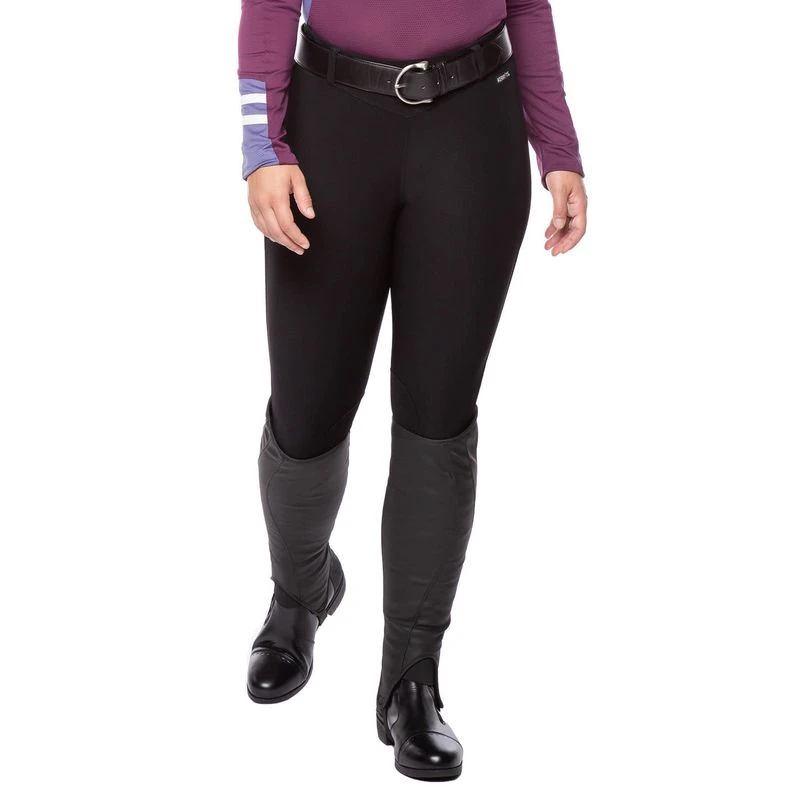 Kerrits Women's Microcord Knee Patch Tights - Black 2 Kerrits Women's Microcord Knee Patch Tights - Black - Image 2