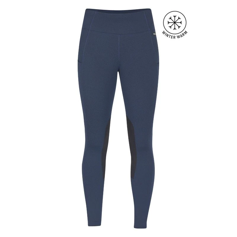 Kerrits Women's Fleece Lite II Knee Patch Tights - Admiral Herringbone 1 Kerrits Women's Fleece Lite II Knee Patch Tights - Admiral Herringbone