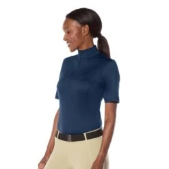 Kerrits Women's Ice Fil Lite Short Sleeve Shirt Solid - Navy -Equestrian Riding Clothing 576537 800 800