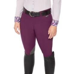 Kerrits Women's Crossover II Knee Patch Breeches - Raisin 15 Kerrits Women's Crossover II Knee Patch Breeches - Raisin -Equestrian Riding Clothing 577085 800 800