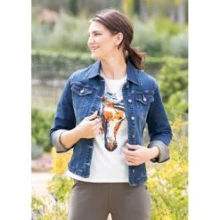 EQL Women's In Motion Jean Jacket - Midnight Wash -Equestrian Riding Clothing 580255 800 800