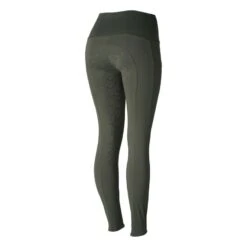 Horze Women's Gillian Silicone Full Seat Tights - Beetle Khaki Green -Equestrian Riding Clothing 581126 800 800