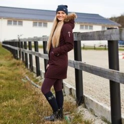 B Vertigo Women's Justine Thermo Silicone Full Seat Breeches - Fig Wine Red -Equestrian Riding Clothing 581570 800 800