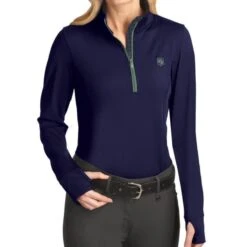 Romfh Women's Aachen Mock Zip Long Sleeve Shirt - Dark Navy/Brook