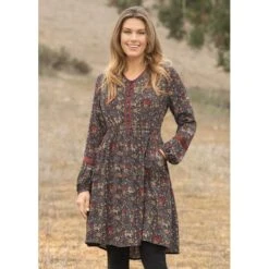EQL Women's Ecovero Boheme Tunic Dress - Cinnabar Enchanted Garden -Equestrian Riding Clothing 582304 800 800