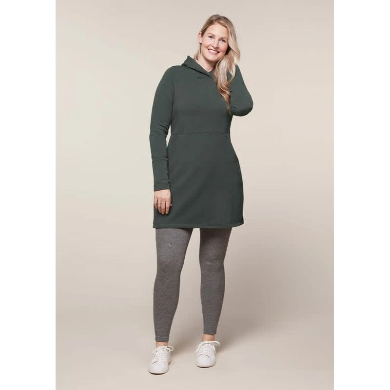 EQL Women's Weekender Fleece Hoodie Dress - Spruce 4 EQL Women's Weekender Fleece Hoodie Dress - Spruce - Image 4