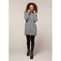 EQL Women's Weekender Fleece Hoodie Dress - Heather Grey -Equestrian Riding Clothing 582454 800 800