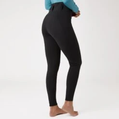 Horze Women's Everly Knee Patch Winter Riding Tights - Black -Equestrian Riding Clothing 583131 800 800
