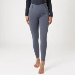 Horze Women's Everly Full Seat Winter Riding Tights - Steel Grey -Equestrian Riding Clothing 583604 800 800