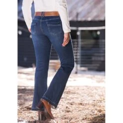 EQL Women's In Motion Bootcut Jean W/Raw Hem - Midnight Wash -Equestrian Riding Clothing 584681 800 800