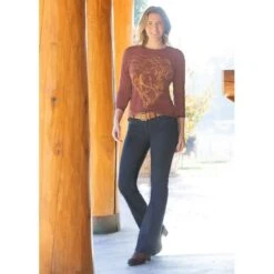 EQL Women's In Motion Bootcut Jean - Dark Rinse -Equestrian Riding Clothing 584978 800 800