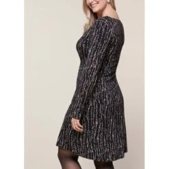 EQL Women's Inspired Scoop Neck Long Sleeve Dress - Black Horseshoe Branches -Equestrian Riding Clothing 585358 800 800