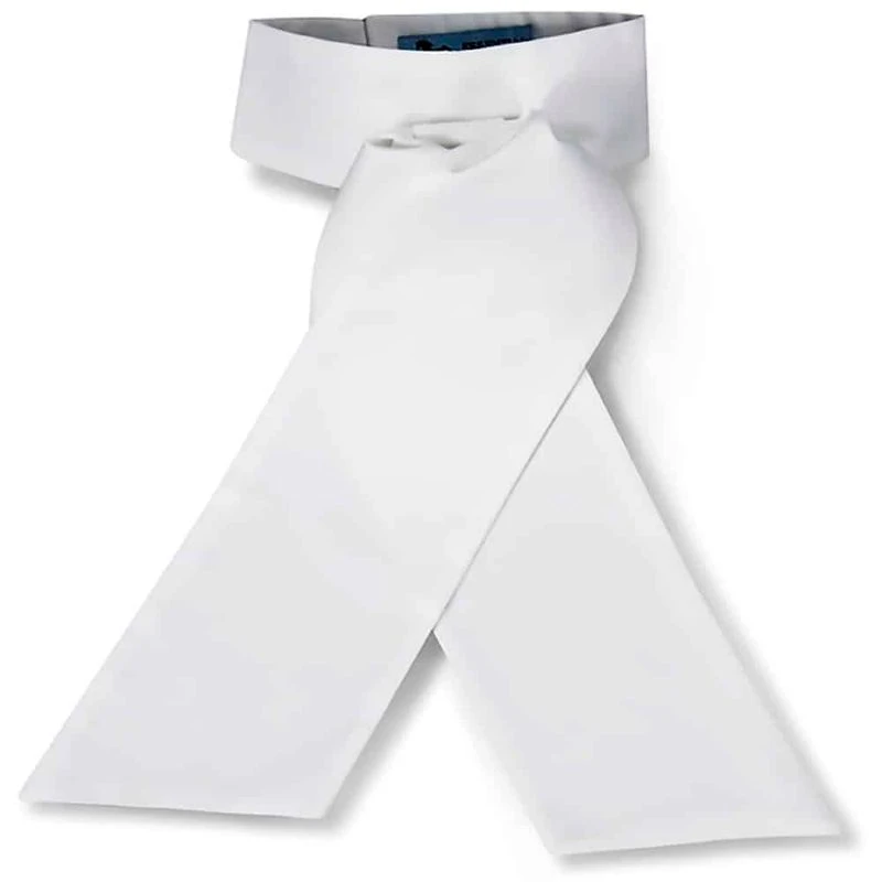 RJ Classics Radnor Traditional Stock Tie - White Cotton Blend 1 RJ Classics Radnor Traditional Stock Tie - White Cotton Blend