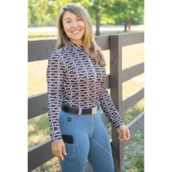 FITS Women's Ayra Long Sleeve Tech Shirt - Chocolate Horseshoe