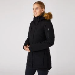 Horze Women's Brooke Long Parka Jacket - Black -Equestrian Riding Clothing 590792 800 800