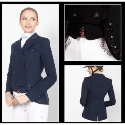 Fair Play Women's Lexim RoseGold Dressage Short Tailcoat - Navy -Equestrian Riding Clothing 593260 800 800