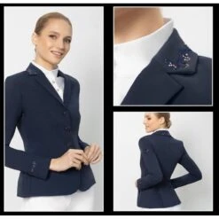 Fair Play Women's Taylor Rose Gold Show Jacket - Navy -Equestrian Riding Clothing 593348 800 800