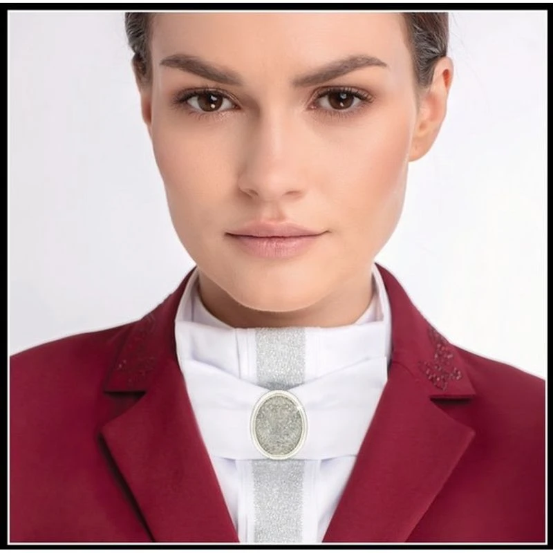 Fair Play Countess Ready Tied Stock Tie - White 2 Fair Play Countess Ready Tied Stock Tie - White - Image 2