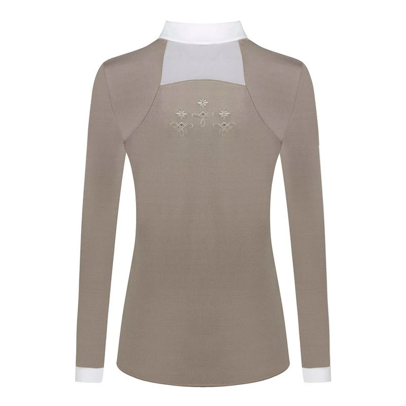 Fair Play Women's Lorella Long Sleeve Competition Shirt - Beige/White 2 Fair Play Women's Lorella Long Sleeve Competition Shirt - Beige/White - Image 2