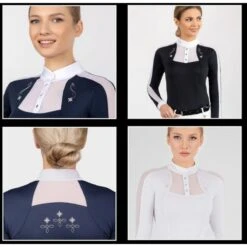 Fair Play Women's Lorella Long Sleeve Competition Shirt - White -Equestrian Riding Clothing 594534 800 800