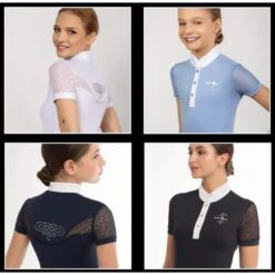 Fair Play Women's Cecile Short Sleeve Competition Shirt - Black -Equestrian Riding Clothing 594642 800 800