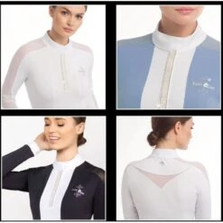 Fair Play Women's Claire Pearl Long Sleeve Competition Shirt - White -Equestrian Riding Clothing 594712 800 800