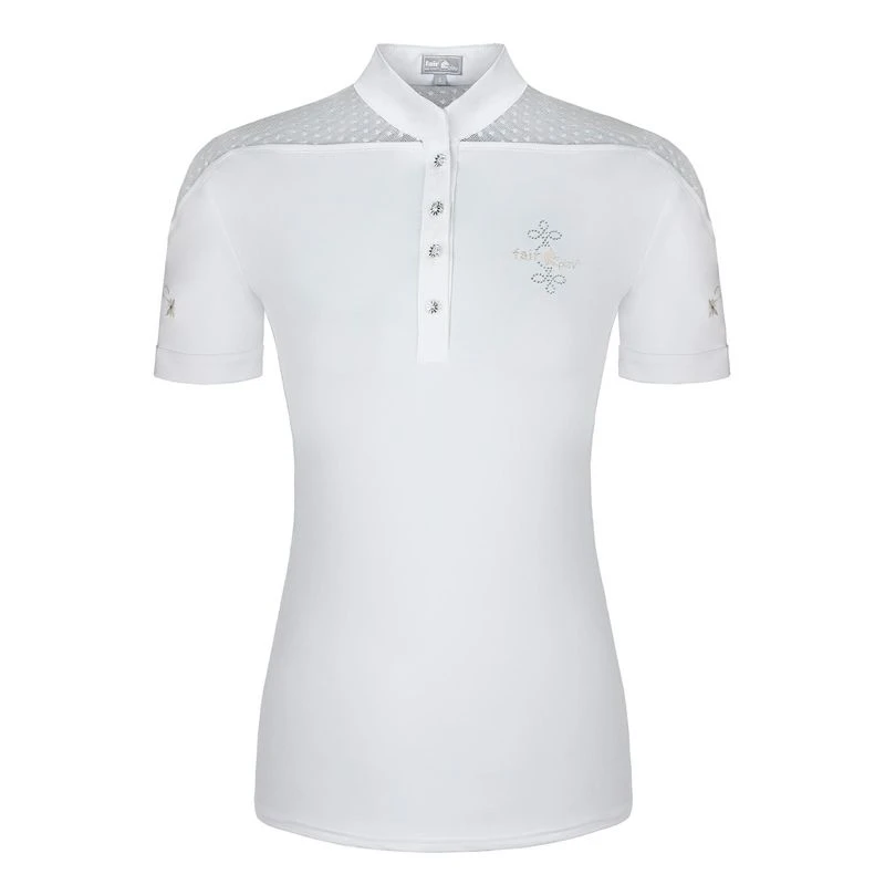 Fair Play Women's Letizia Short Sleeve Competition Shirt - White 1 Fair Play Women's Letizia Short Sleeve Competition Shirt - White