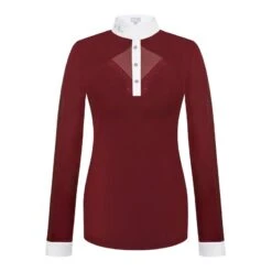Fair Play Women's Cathrine Long Sleeve Competition Shirt - Burgundy/White