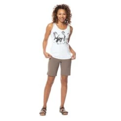 EQL Women's Elise Organic Cotton Horse Tank - Soft White -Equestrian Riding Clothing 598911 800 800