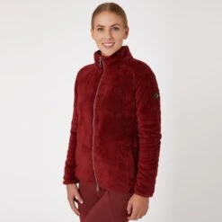 Horze Women's Merida Fleece Jacket - Merlot -Equestrian Riding Clothing 602939 800 800
