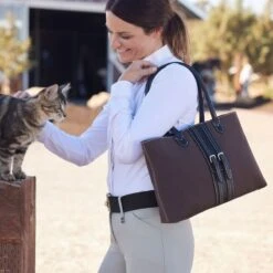 Oughton Half Halt Classic Canvas Handbag - Heritage Brown/Black 9 Oughton Half Halt Classic Canvas Handbag - Heritage Brown/Black -Equestrian Riding Clothing 603843 800 800