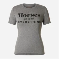 Oughton Women's Horses Go With Everything Tee - Dapple Grey