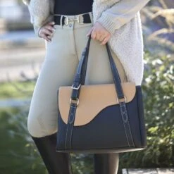 Oughton Paddock Lux Shoulder Bag - Classic Black/Tan -Equestrian Riding Clothing 603908 800 800