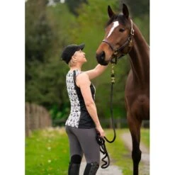 Kerrits Women's Always Cool Ice Fil Tank - Tan Painted Horse/Black -Equestrian Riding Clothing 609835 800 800
