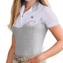 Romfh Women's Infinity Short Sleeve Show Shirt - White/Light Grey Lucky Shoes