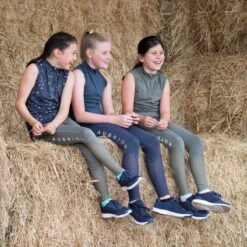 Shires Aubrion Kids' Rhythm Mesh Tights - Olive -Equestrian Riding Clothing 619721 800 800