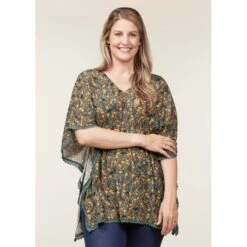 EQL Women's Daydream Gauze Tunic - Cypress Hoofprint Meadow 6 EQL Women's Daydream Gauze Tunic - Cypress Hoofprint Meadow -Equestrian Riding Clothing 644604 800 800