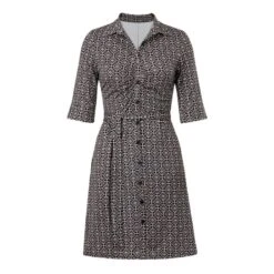 EQL Women's Belted Knit Dress - Black Bit Geo 7 EQL Women's Belted Knit Dress - Black Bit Geo -Equestrian Riding Clothing 644679 800 800