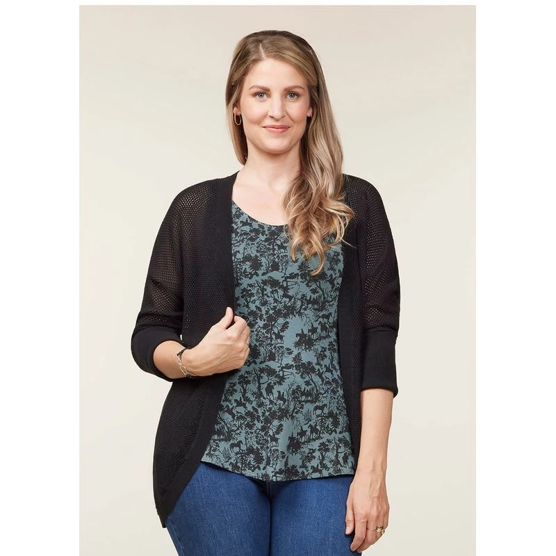 EQL Women's Mesh Cocoon Cardigan - Black 2 EQL Women's Mesh Cocoon Cardigan - Black - Image 2