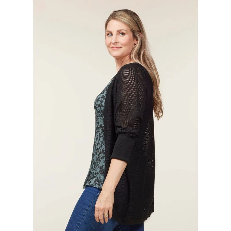 EQL Women's Mesh Cocoon Cardigan - Black 3 EQL Women's Mesh Cocoon Cardigan - Black - Image 3