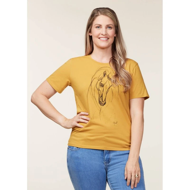 EQL Women's Graceful Horse T-Shirt - Dijon 2 EQL Women's Graceful Horse T-Shirt - Dijon - Image 2