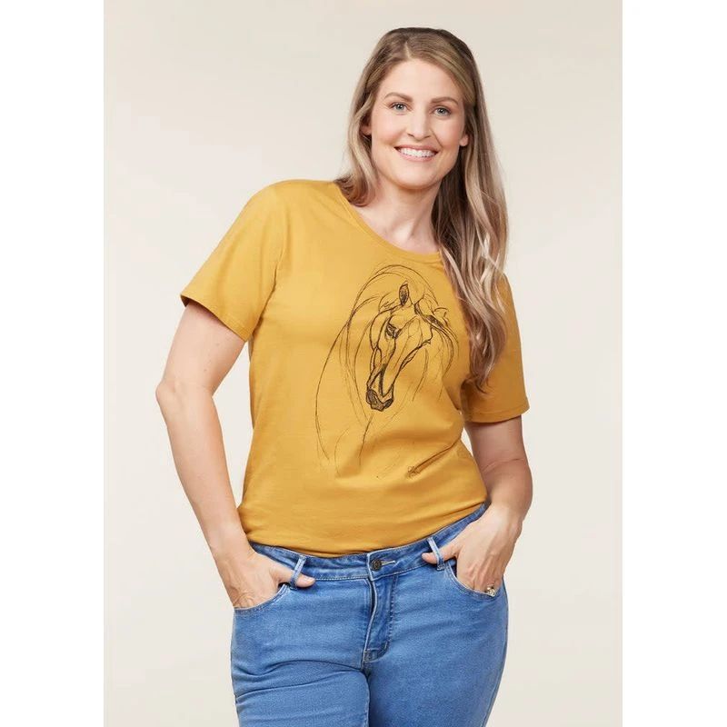 EQL Women's Graceful Horse T-Shirt - Dijon 4 EQL Women's Graceful Horse T-Shirt - Dijon - Image 4