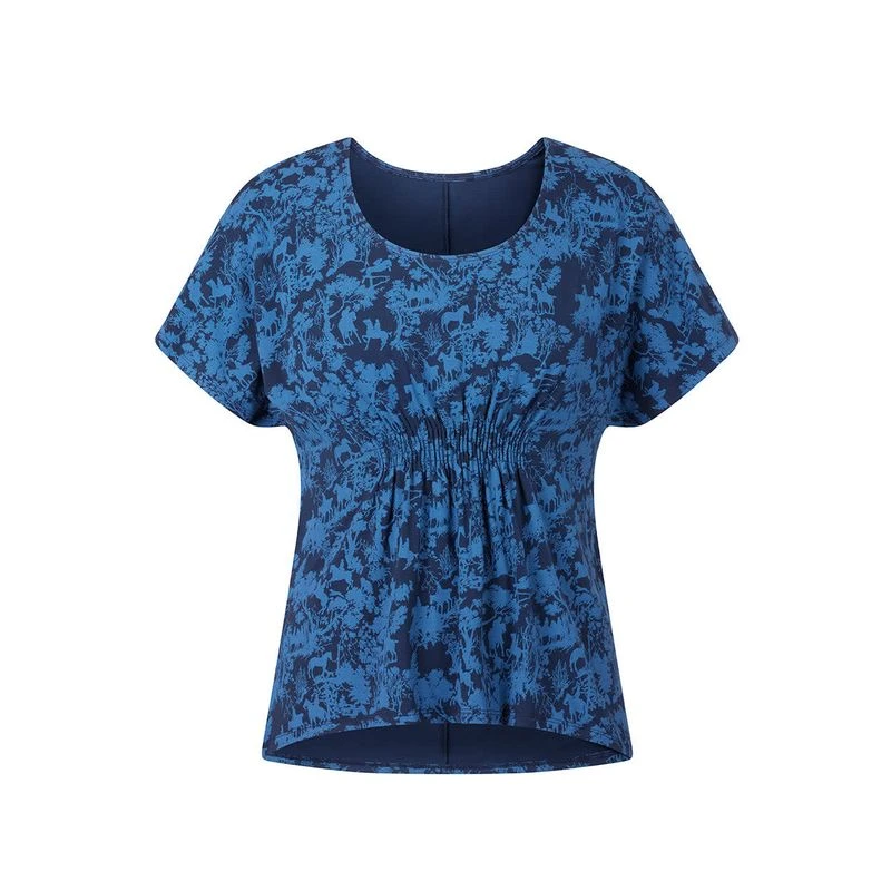 EQL Women's Allure Ecovero Short Sleeve Top - Ink Countryside 1 EQL Women's Allure Ecovero Short Sleeve Top - Ink Countryside